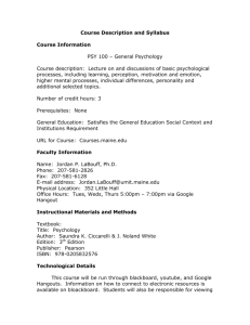Course Description and Syllabus Course Information PSY 100