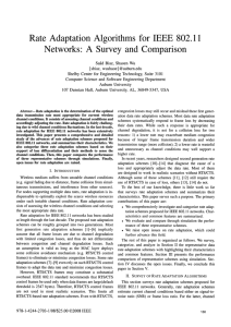 Rate Adaptation Algorithms for IEEE 802.11 Networks: A Survey and