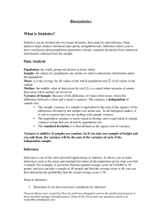 Biostatistics - Study of Life