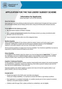 Taxi Users Subsidy Scheme (TUSS) Application Form