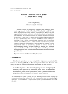 Numeral Classifier Buah in Malay: A Corpus