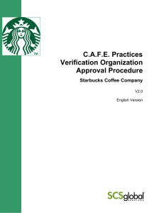 Starbucks C.A.F.E. Practices Verification Approval Procedure