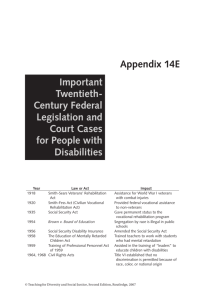 Appendix 14E Important Twentieth- Century Federal Legislation and