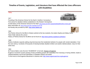 Timeline of Events, Legislation, and Literature that have Affected the