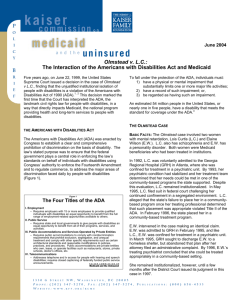 The Interaction of the Americans with Disabilities Act and Medicaid