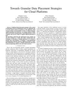 Towards Granular Data Placement Strategies for Cloud Platforms