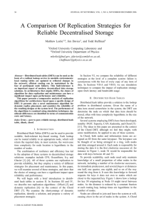 A Comparison Of Replication Strategies for Reliable Decentralised