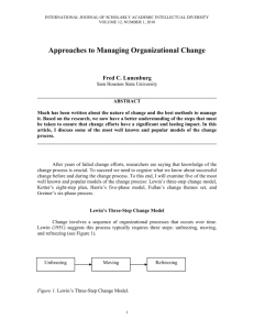Approaches to Managing Organizational Change