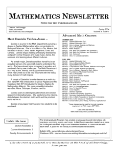 Issue 1, Spring 2004 - Department of Mathematics