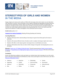 Stereotypes of Girls and Women in the Media