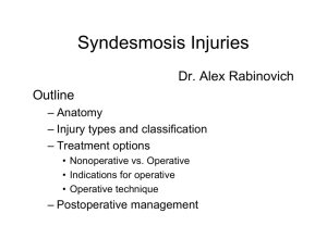 Syndesmosis Injuries (Dr. Rabinovich)