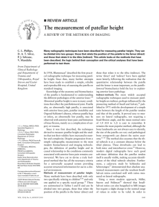 The measurement of patellar height