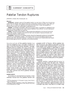 Patellar Tendon Ruptures
