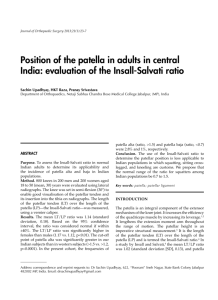 Position of the patella in adults in central India