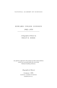 edward uhler condon - National Academy of Sciences
