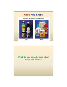 ACIDS AND BASES What do you already know about acids and