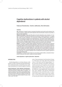 Cognitive dysfunctions in patients with alcohol dependence