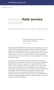 Improving field service productivity