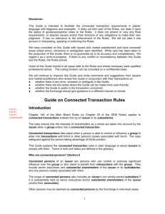 Guide on Connected Transaction Rules