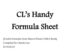 Formula Sheet