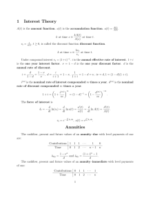 1 Interest Theory Annuities