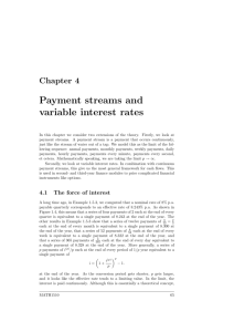 Payment streams and variable interest rates