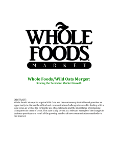 Whole Foods/Wild Oats Merger