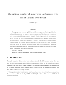 The optimal quantity of money over the business cycle