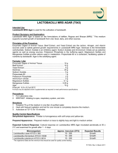 Lactobacilli MRS Agar Product Information Page
