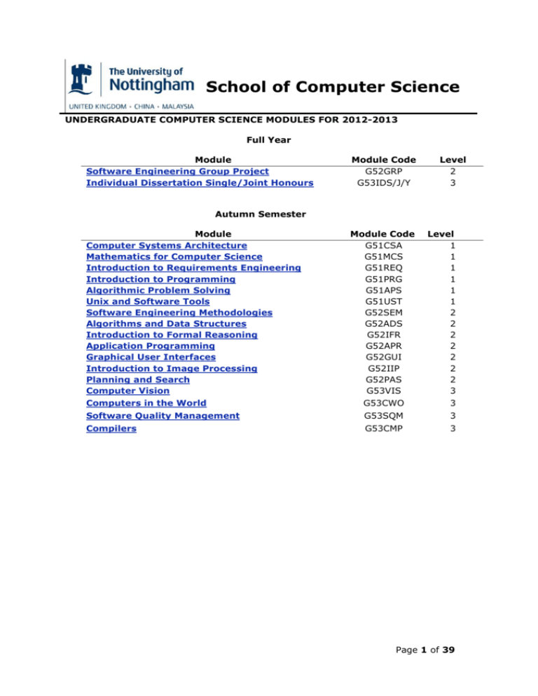 computer science coursework exemplar