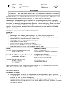 ESSAY TOPIC: How does the violence of war / terrorism affect