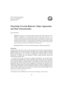 Theorizing Terrorist Behavior: Major Approaches and Their