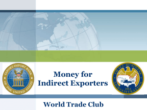 Money for Indirect Exporters