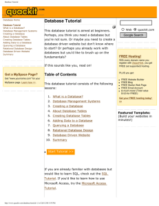 Database Tutorial