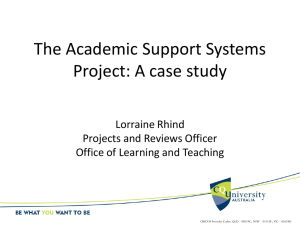 The Academic Support Systems Project: A case study