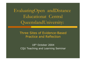 Evaluation in Open and Distance Education