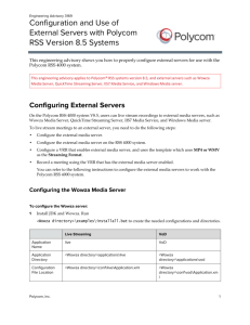 Configuration and Use of External Servers with