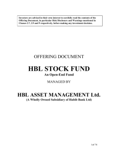 - HBL Asset Management