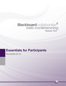 Blackboard Collaborate Web Conferencing Essentials Guide for