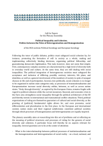 Political Inequality and Cohesion. Politics between the Poles of