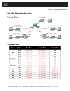 Lab 3.5.2: Subnetting Scenario 1 - MCST-CS