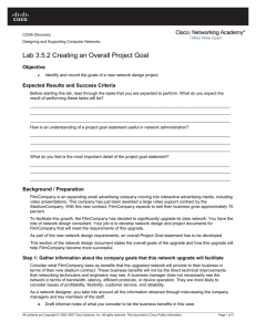 Lab 3.5.2 Creating an Overall Project Goal