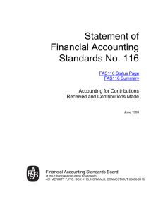 Statement of Financial Accounting Standards No. 116