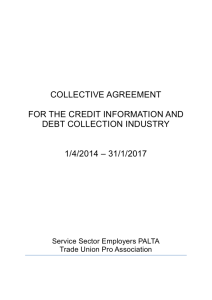 Collective Agreement for the Credit Information and Debt Collection