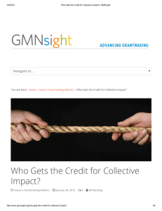 Who Gets the Credit for Collective Impact?