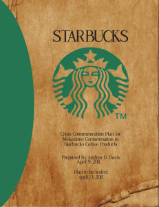Starbucks Coffee Products Crisis Communication Plan for