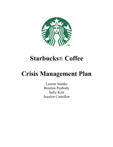 Starbucks® Coffee Crisis Management Plan