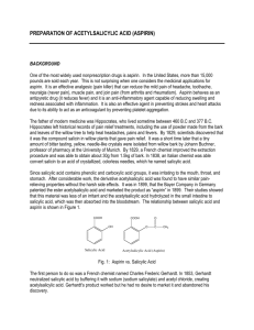 preparation of acetylsalicylic acid (aspirin)