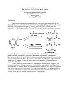 The Synthesis of a Medicinal Agent- Aspirin By Walter Scharf and