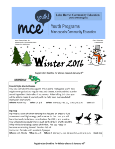 Winter 2016 - Youth Programs